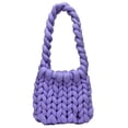 thumbnail image 1 of Bolso Mensajero para Mujer Bolso Mano Suave Tejido A Mano Tejido Sólido (púrpura), 1 of 7