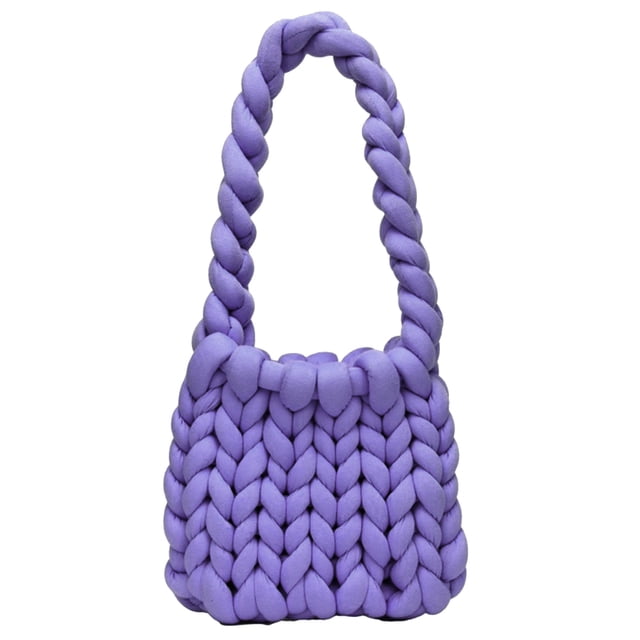 Bolso Mensajero para Mujer Bolso Mano Suave Tejido A Mano Tejido Sólido (púrpura)