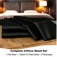 thumbnail image 6 of Smooth Satin BedTite Sheet Set, Queen, Black – Wrinkle-Resistant, Deep Pocket, Soft & Secure Fit, 6 of 7