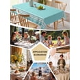 thumbnail image 5 of Aqua Striped Table Cloth, Luxurious White Stripes Modern Abstract Art Waterproof Tablecloth for Rectangle Tables, Reusable Washable Fabric Table Cover for Restaurant Kitchen Dining Tables 60"x102", 5 of 6