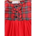 thumbnail image 5 of Seyurigaoka Toddler Baby Girls Spring Autumn A-line Dress Long Sleeve O Neck Plaid Tulle Patchwork Dress for 6M-5Y Kids, 5 of 9