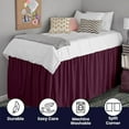 thumbnail image 5 of Dorm Bed Skirt Twin XL 54" Drop, College Dorm Room Bed Skirts Easy to Put On Twin XL Size Dust Ruffle Dorm Sized Bed Skirts, 600TC Egyptian Cotton Bed Skirt, (Wine, Twin-XL - 54" Drop), 5 of 6