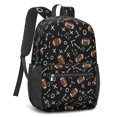 thumbnail image 2 of Football Arrow Black Pattern 17" School Backpacks for Teens,Waterproof Oxford Fabric,S-Shape Padded Straps for School,Travel,Hiking,Camping, 2 of 6