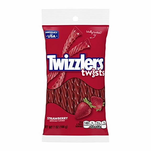 Twizzlers Twists Strawberry Flavored Licorice Style, Chewy Candy Bag, 7 oz