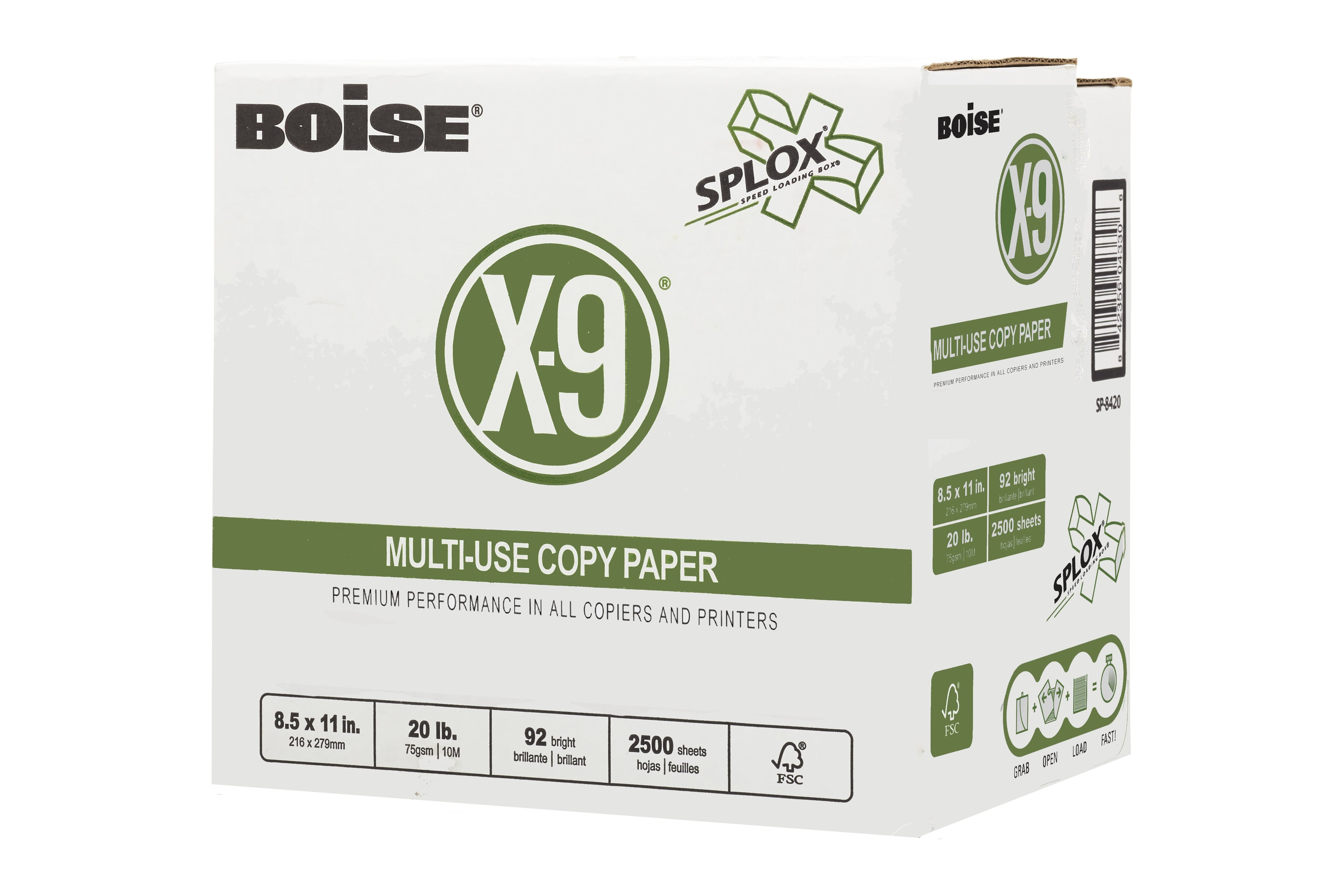 BOISE X-9 Multi-Use Copy Paper, 8.5