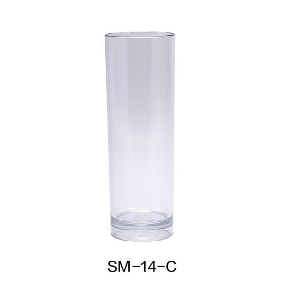 7 x 2.5 in. Dia. Stemware Plastic Collins Glass, Clear - 14 oz - Pack of 24