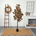 thumbnail image 4 of 6" Artificial Magnolia Artificial Tree in Plastic Pot, by Nearly Natural, 4 of 5