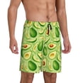 thumbnail image 2 of Pofeuu Green Avocado Print Men's Soft Woven Elastic Waistband Sleep Pajama Short-Small, 2 of 6