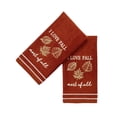 thumbnail image 5 of Serafina Home Autumn Fall Bath Fingertip Towels Bathroom Decor Farmhouse Harvest: Rust Dark Orange 100% Cotton Embroidered I Love Fall Most of All Delicately Etched Leaves Stitched Border, 12" x 18", 5 of 6