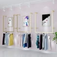 thumbnail image 3 of Gold Wall Mounted Clothing Display Rack Metal U-Shaped Garment Hanging Shelf, 3 of 11