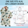 thumbnail image 4 of Oversized Wearable Blanket Hoodie,Light Green Dinosaurs Volcanoes Pattern Sherpa Blanket Hoodie with Super Pockets,Super Warm Fuzzy Pullover for Women & Men, 4 of 6
