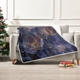 thumbnail image 2 of Wobogo Transparent Purple Flowers Flannel Fleece Bed Blanket as Bedspread Coverlet Sofa blankets (50x60in) Soft Lightweight Warm and Cozy, 2 of 7