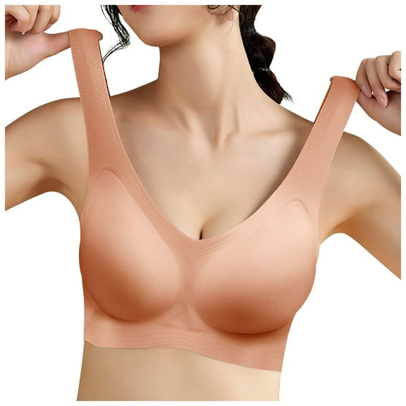 Bras for Women,Jelly Fabric Wire Seamless Sports Bra Comfortable Non Restraining Breathable Support for Women,Sports Bras for Women,Rose Gold,60-85KG
