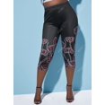 thumbnail image 2 of Tallas de placa de placa de talla grande Plaid Leggings Capri Rosegal Leggings de talla grande, 2 of 5