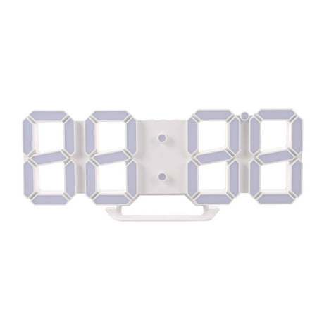 COSMOBETTY 1Pcs 3D LED Digital Clock Square White Plastic with Alarm Clock Date Display Temperature for Home Office Hotel