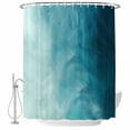 thumbnail image 2 of Blue Teal Ombre Shower Curtains for Bathroom, Coastal Beach Abstract Modern Washable Fabric Shower Curtain with Hooks Waterproof Bathroom Decor Sets, 66 x 72 Inches, 2 of 9