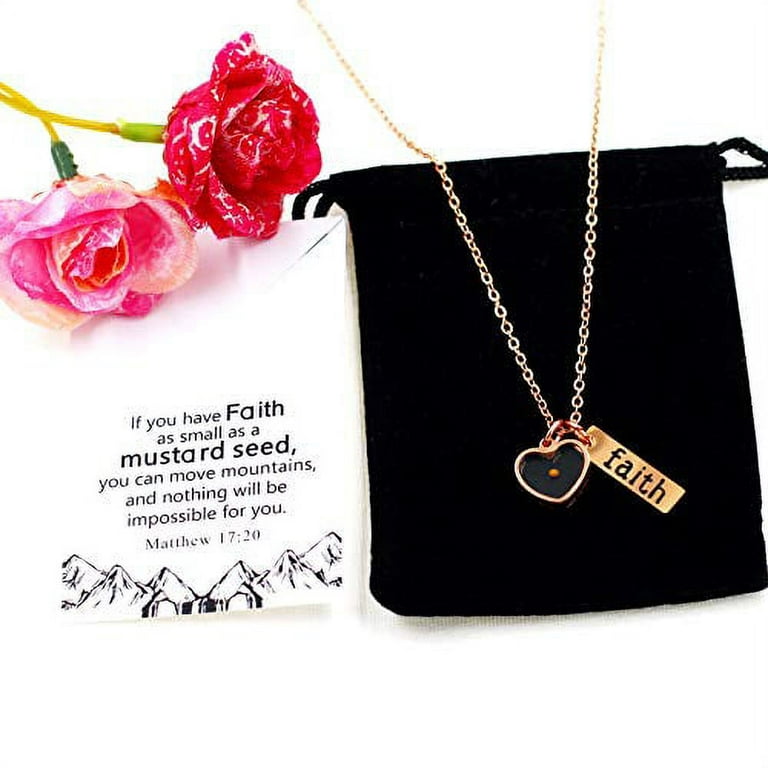 Rose gold deals mustard seed necklace