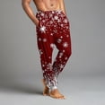 thumbnail image 4 of Domuza Men's Christmas Pajamas Pants Soft Comfortable Elastic Drawstring Jogger Pj Pants Casual Lightweight Loose Fit Lounge Sleepwear with Pockets Wine 3XL, 4 of 7