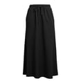 thumbnail image 4 of Summer Womens Skirt Plus Size 100%Cotton with Pockets Elastic Waist Loose Ruffle Ankle Length Skirt, 4 of 6