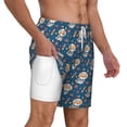 thumbnail image 3 of Picia Astronaut Corgi Dog pattern Mens Swim Trunks with Compression Liner Stretch Beach Shorts Quick Dry with Zipper Pockets No-Chafing Board Shorts-Large, 3 of 9