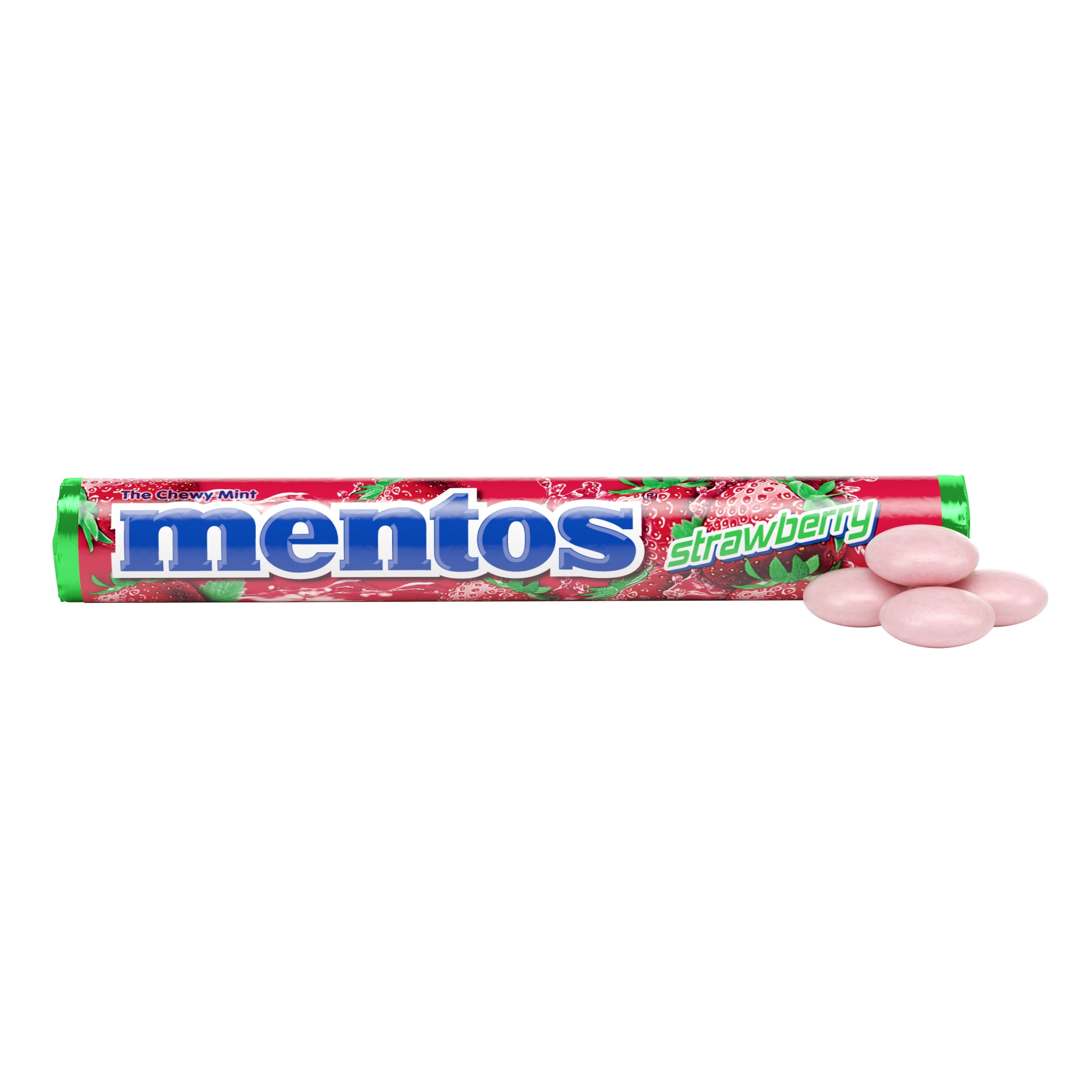 Buy Mentos Chewy Mint Candy Roll, Strawberry, Non Melting, Six Roll