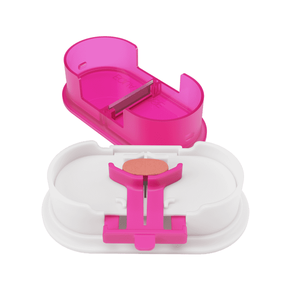 Equadose Precision Pill Splitter with Centering Guide, Dual Stainless-Steel Blades for Small & Large Tablets, Pink
