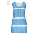 thumbnail image 5 of Gustave Women's Plus Size Tie Dye Vest Summer Sleeveless Color Block T Shirts Loose Blouse Button Up Tank Tops "Gray, 3XL", 5 of 11