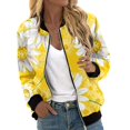 thumbnail image 2 of frariair Ladies Lightweight Blouse Shirt With Baseball Inspired Design And Flowy Silhouette For Casual Outings Yellow, 2 of 5