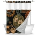 thumbnail image 2 of MIZHONA Boho No Hooks Shower Curtains with Snap in Liner Floral Fabric Bathroom Curtain，71"× 86", 2 of 4