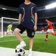 thumbnail image 2 of MEZZALL Boys Summer Athletic Outfit Sets Wear O-Neck Breathable Short Sleeve Tee And Stretch Shorts Outdoor Sports Play Comfortable Casual Children Versatile Outfit Sets Casual Everyday Basics, 2 of 5