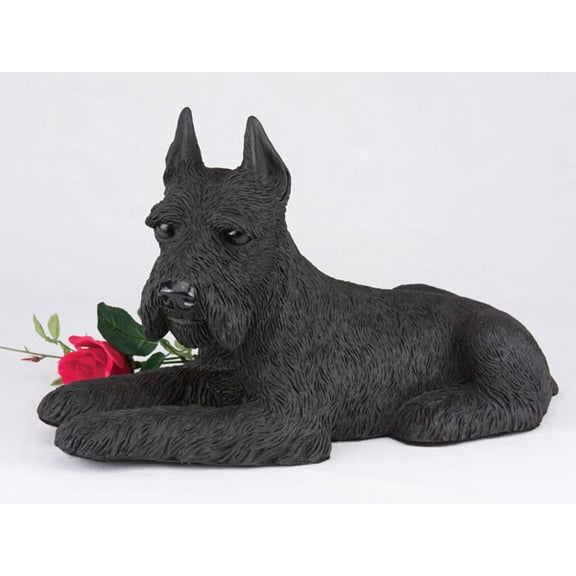 Schnauzer Ears Up Black Cremation Pet Urn for a Dog Memorial in remembrance of your beloved family pet