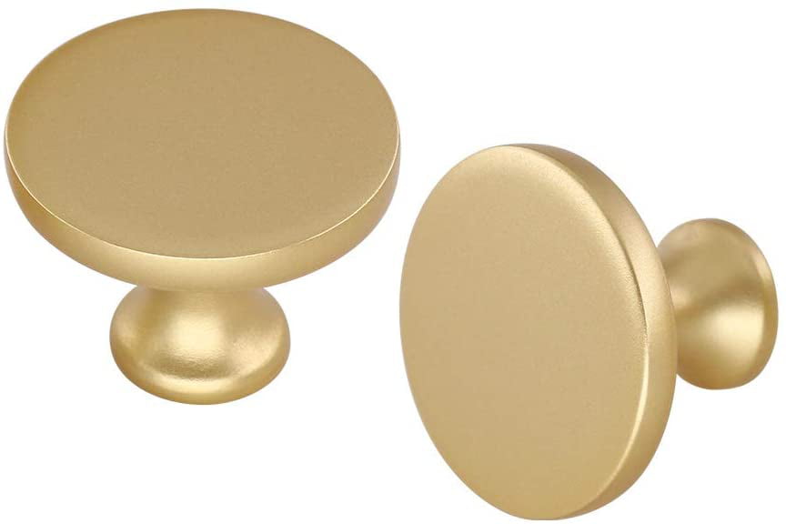 Homdiy Gold Cabinet Knobs 25 Pack Round, Contemporary Dresser Knobs