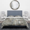 thumbnail image 2 of Designart 'Silver and Beige Abstract Waterpainting' Geometric Duvet Cover Set, 2 of 4