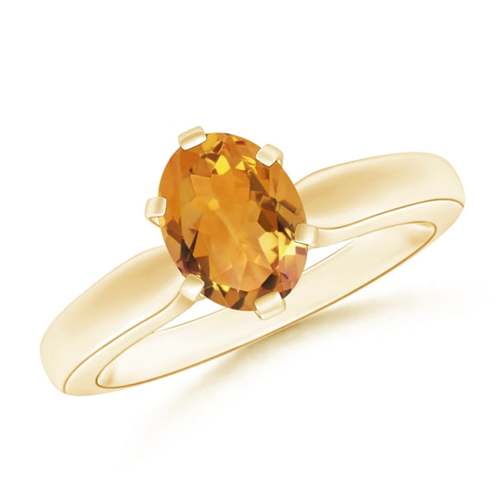 November Birthstone Engagement Ring AAA Beautiful Oval Citrine Ring For Women Anniversary Ring White Gold Plated Ring