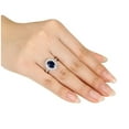 thumbnail image 3 of 3.90 Carat (ctw) Lab-Created Blue & White Sapphire Ring in Sterling Silver, 3 of 4