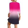thumbnail image 4 of Ashirexll Midi Dresses for Women, Flowy Dresses for Women, Fashion Leisure Solid Color Elastic Cuff Long Sleeve V-Neck Dress, 4 of 7