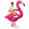 thumbnail image 4 of Adult Inflatable Riding Flamingo Costume, Funny Pink Bird Inflatable Jumpsuit, Party Halloween Cosplay Outfit,Height 59"–74.8",Flamingo, 4 of 7