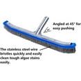 thumbnail image 3 of Swimming Pool Brush for Cleaning Pool Walls,Tiles & Floors,Heavy Duty 18" Aluminum Stainless Steel Wire Bristle Pool Scrub Brush for Curved Cleaning Brushes with EZ Clips, 3 of 5