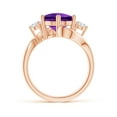 thumbnail image 2 of ANGARA Natural 3.72 Ct. Amethyst with Diamond Classic Ring in 14K Rose Gold for Women (Ring Size: 4), 2 of 9