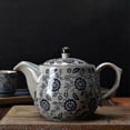 thumbnail image 2 of Blue And White Porcelain Retro Teapot Ceramic Household Kettle Handmade Office Filter Tea Pot, 2 of 5