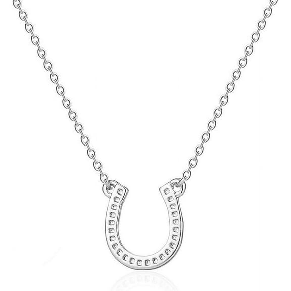 YOOE Stainless Steel Lucky Horseshoe Necklace. Simple U-Letter Pendant Necklace for Women Equestrian Lovers Jewelry Gifts