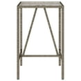 thumbnail image 3 of vidaXL Outdoor Bar Table Grey 70x70x110 cm Poly Rattan, 3 of 5