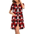 thumbnail image 2 of Wowcloth Woman's Christmas Homewear Pajama Dress, Casual Short Sleeve Loose Fit, Holiday-themed Sleepwear Robe for Festive Lounging and Home Relaxation, 2 of 8