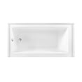 thumbnail image 4 of Aqua Eden CVTDE603122L8 60" Acrylic Rectangular 3-Wall Alcove Tub, Left Hand Drain, Glossy White/Brushed Nickel, 4 of 4