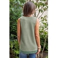thumbnail image 3 of Stylish Flowy Vest for Women: Textured Waffle Knit in Sea Green, 3 of 12