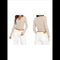 thumbnail image 3 of Suéter Corto de Punto con Botones y Larga Y2K para Mujer, Abierto Al Frente, Cárdigan de Punto, Cuello en V, Otoño Albaricoque XL, 3 of 7