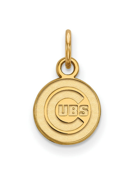 Sterling Silver Gold-plated MLB LogoArt Chicago Cubs Extra Small Pendant QGP001CUB