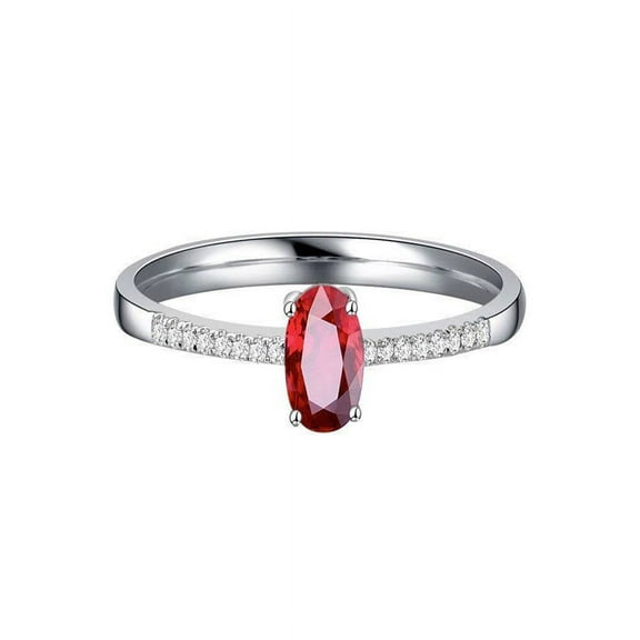 Perfect 1.25 Carat Oval cut Ruby and Diamond Engagement Ring in 14k White Gold affordable ruby & diamond engagement ring