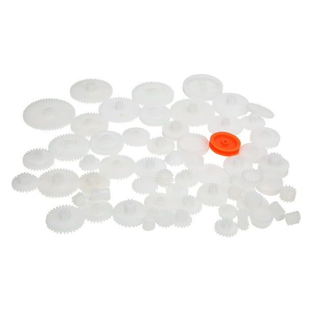 Juego De 80 Engranajes De Plástico Para Motores Pequeños - Kits De Poleas Y Gusanos Para Robot Y Juguete DIY Engranajes Para Robótica