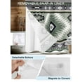 thumbnail image 3 of No Hook Cloth Fabric Shower Curtain with Snap in Liner, Sagge Green Boho Waterproof Shower Curtains Set with See Through Top Window, Country Southwest Aztec Geometric Bath Curtains Shower 36"x78", 3 of 6
